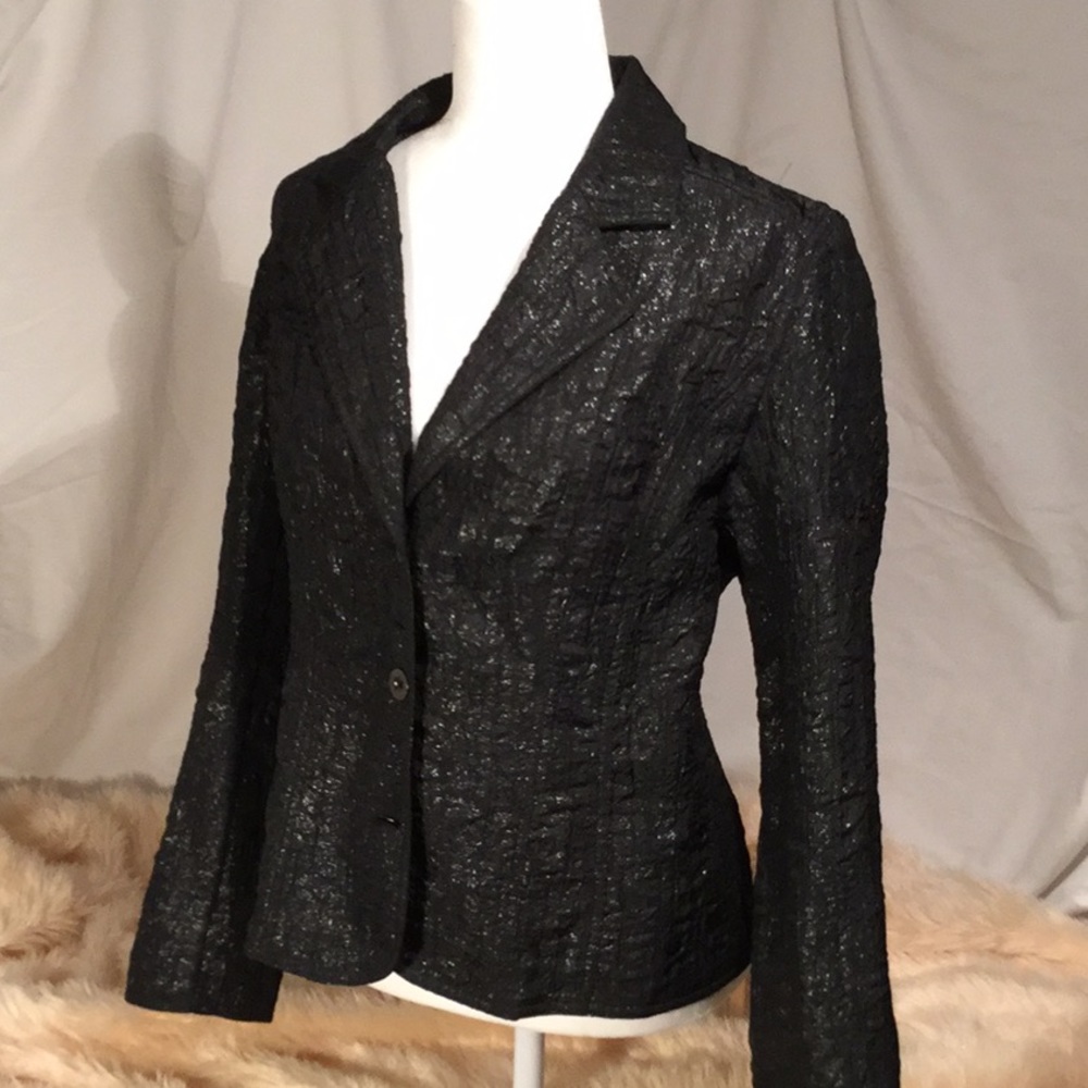 Black/dark shiny charcoal Chico’s blazer